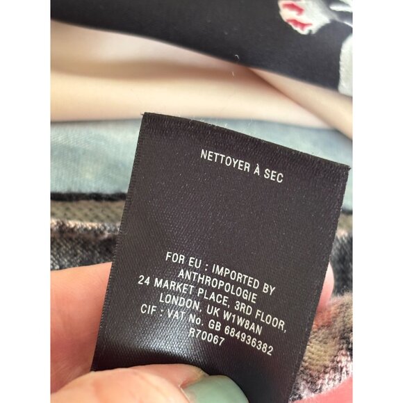 Anthropologie Guinevere Alsace Open Front Cardigan Black Orange Size M - Picture 14 of 15